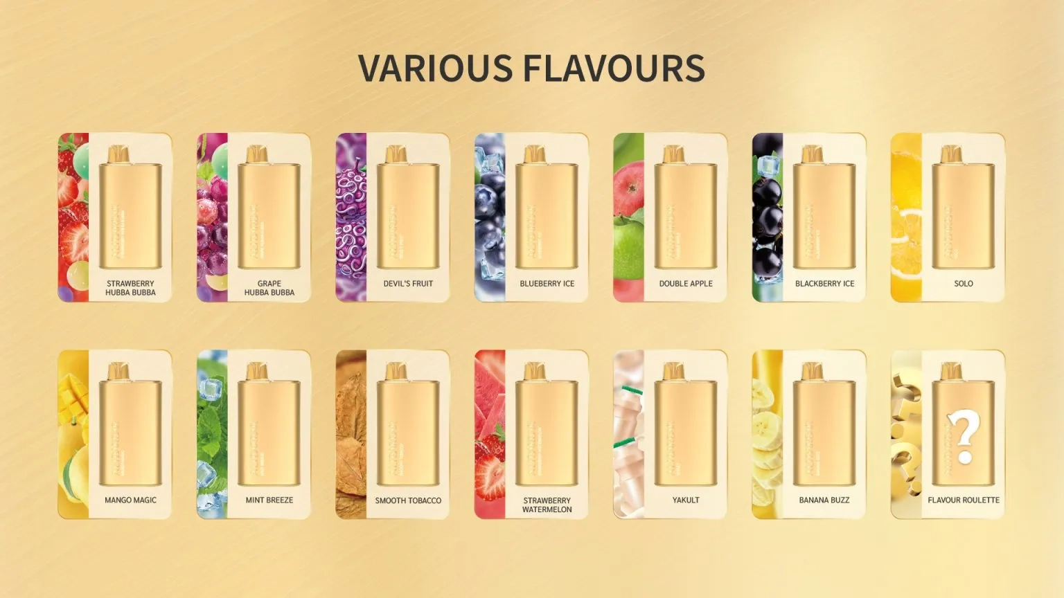 Alibarbar Rich 8000所有14种口味的列表图