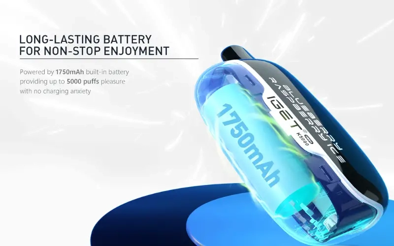 A hand holding an IGET Moon vape, demonstrating proper usage to maximize its lifespan.