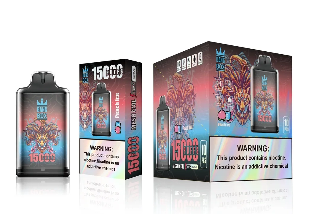 Bang Box 15000 Puffs vape device showing display screen