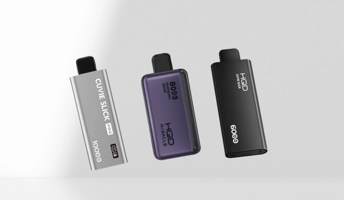 A side-by-side comparison of the HQD Cuvie Slick 6000, 10000, and Miracle 8000 models