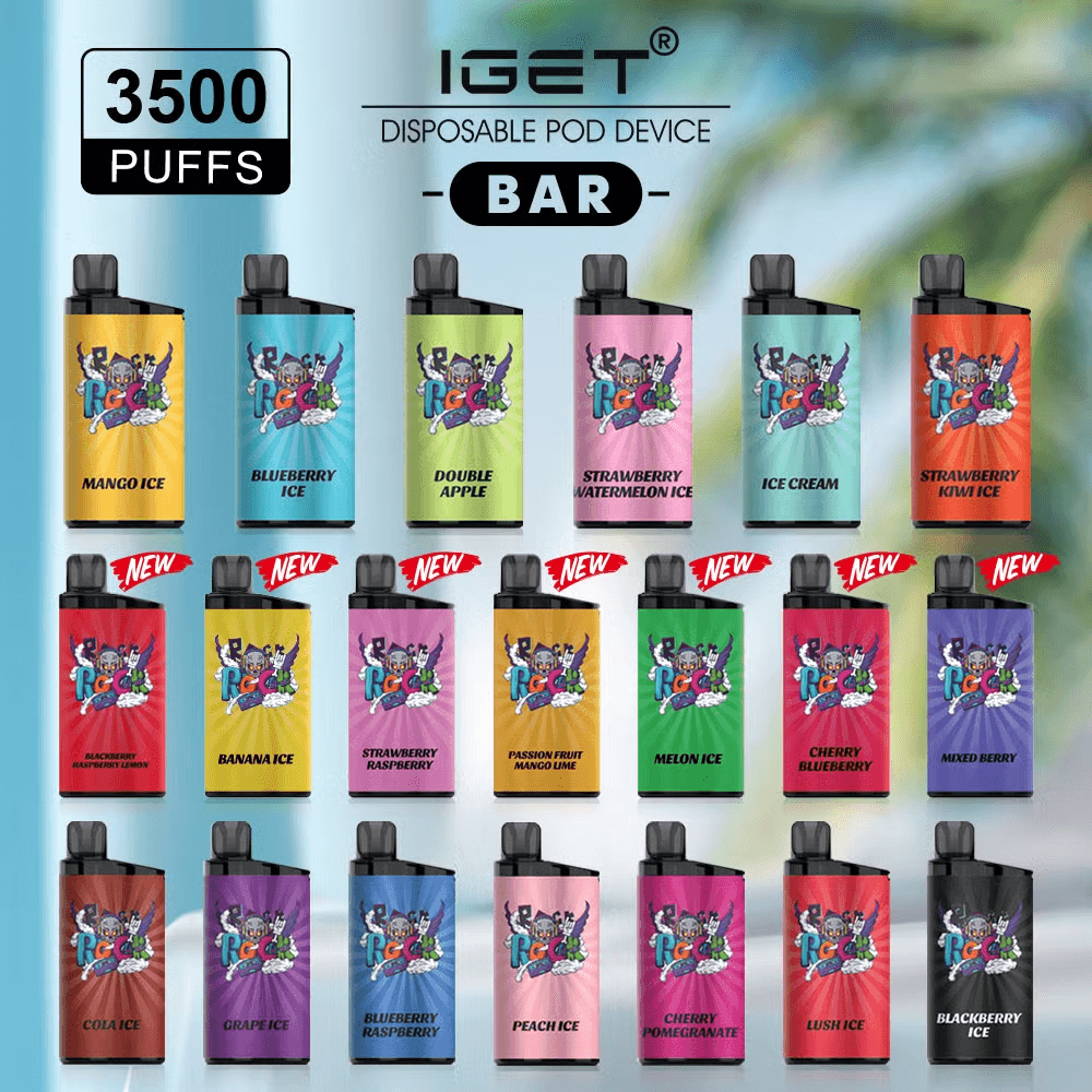 Variety of iGet Bar vape flavours