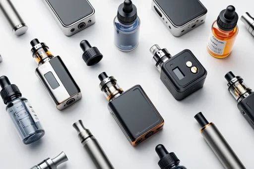 Assortment of vaping devices and e-liquids